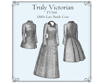 1880s Late Bustle Coat Sewing Pattern: Truly Victorian TV560 (Digital PDF)