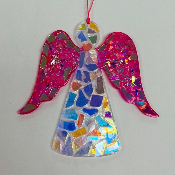 Angel..blingthingzbylori..small angel.. guardian angel.. religious item..gift for her.. whirligigs wind spinner.. angel suncatcher