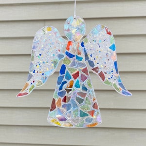 Angel .. blingthingzbylori.. large angel ..whirligigs wind spinner.. garden angel .. guardian angel .. gift .. religious item .. suncatcher
