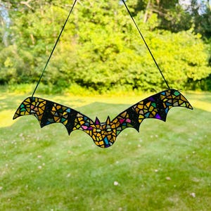 Bat.. Blingthingzbylori.. whirligigs wind spinner .. spooky season.. yard art .. garden art .. hostess gift .. halloween item