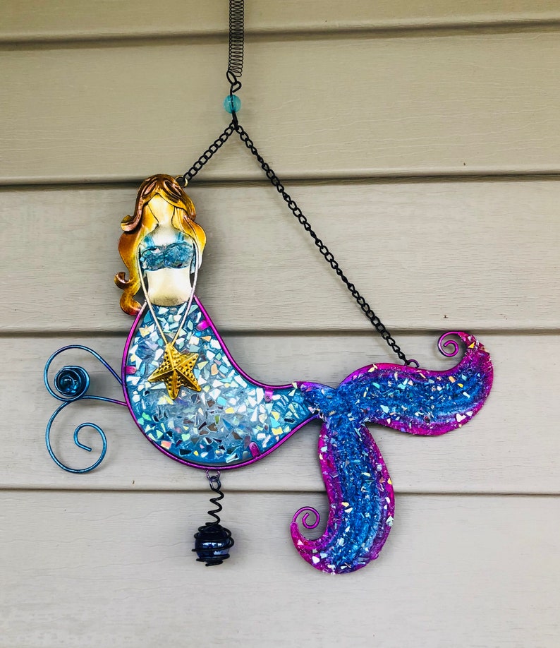 Shiny Mermaid Bouncy SunCatcher.. mermaid SunCatcher.. blue Etsy