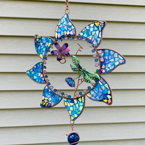 Dragonfly.. blingthingzbylori.. dragonfly wind chime.. gift .. wind spinner.. garden art .. yard decorations