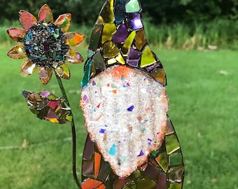 Gnome Suncatcher.. garden gnome . garden art .. garden decoration.. bouncy gnome . suncatcher.. BlingthingzbyLori
