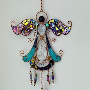 Angel.. Blingthingzbylori..whirligigs wind spinner .. angel wind chime .. guardian angel .. gift for her .. religious item