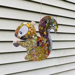 Squirrel..blingthingzbylori.. whirligigs wind spinner..garden art.. yard art..squirrel lover item..