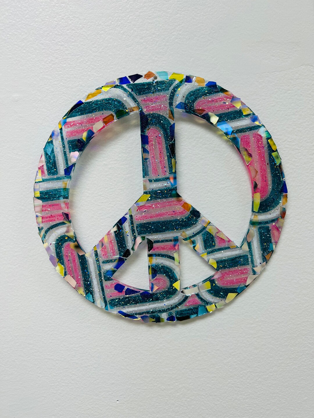 Peace Sign .. Blingthingzbylori.. Peace Sign Wall Hanging.. Hippy Art