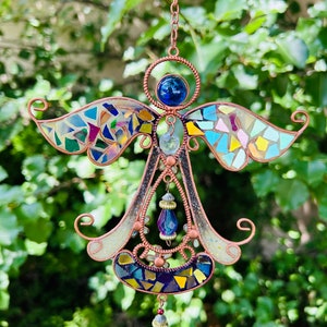 Angel.. Blingthingzbylori.. Angel windchime .. guardian angel .. whirligigs wind spinner.. gift for her .. christmas angel.. gift