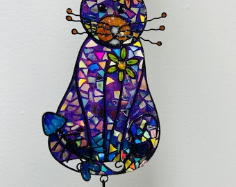 Cat.. Blingthingzbylori.. cat wind chime.. whirligigs wind spinner.. crazy cat lady .. crazy cat lady items .. gift for her