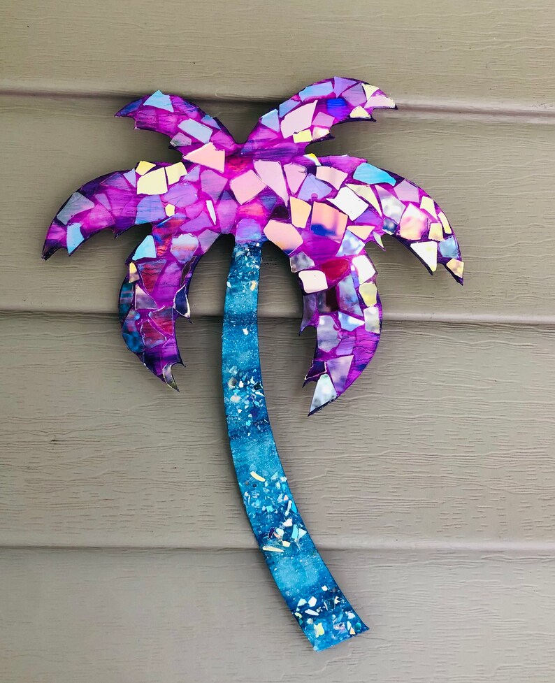 Palm Tree .. Blue Palm Tree .. Green Tree .. Wall Decoration.. Etsy