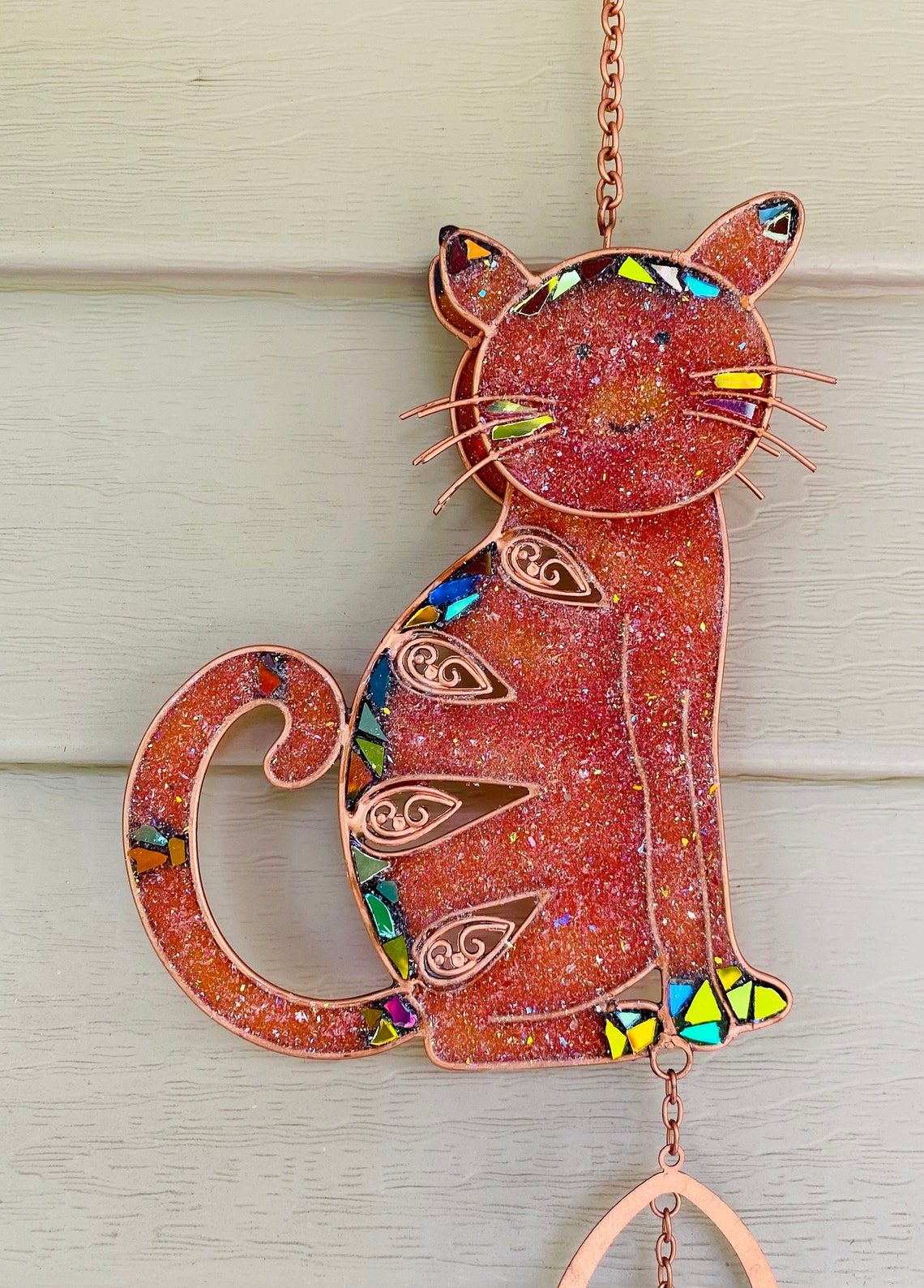 Cat.. Blingthingzbylori.. Orange Cat .. Cat Wind Chime .. Etsy