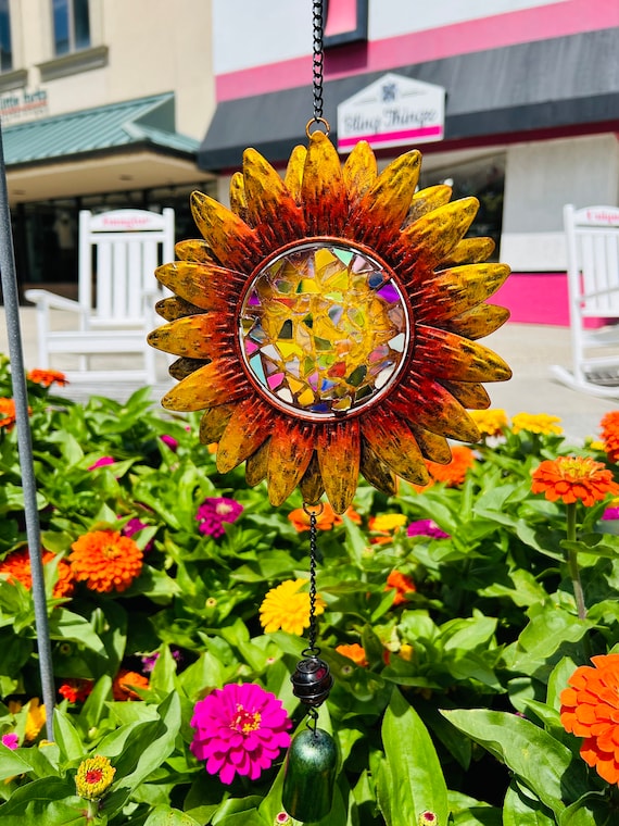 Sunflower..windchime .. Blingthingzbylori.. Garden Art .. Yard