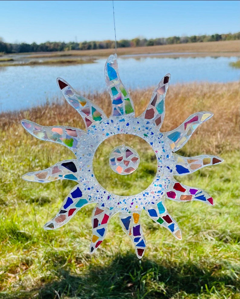 Rainbow Sun Suncatcher.. Blingthingzbylori.. Suncatcher.. Yard Etsy