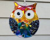 Owl owl SunCatcher blingthingzbylori garden art window decoration yard art whirligigs wind spinner patio decoration