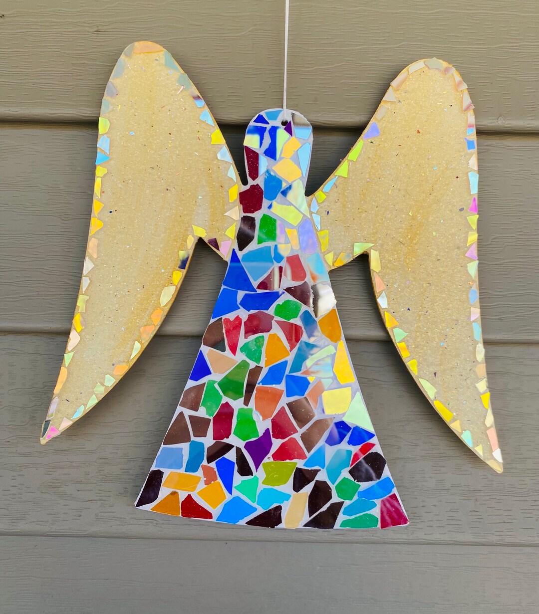 Angel .. Blingthingzbylori .. Suncatcher .. Christmas Angel .. Yard Art .. Garden Art Etsy