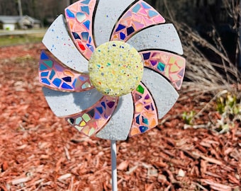 Pinwheel..Blingthingzbylori..whirligigs wind spinner .. garden art .. unique gifts .. gift for home .. gift for her .. beachy decoration