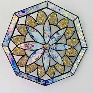 Kaleidoscope Suncatcher: Stained Glass Window Decoration, Wind Spinner