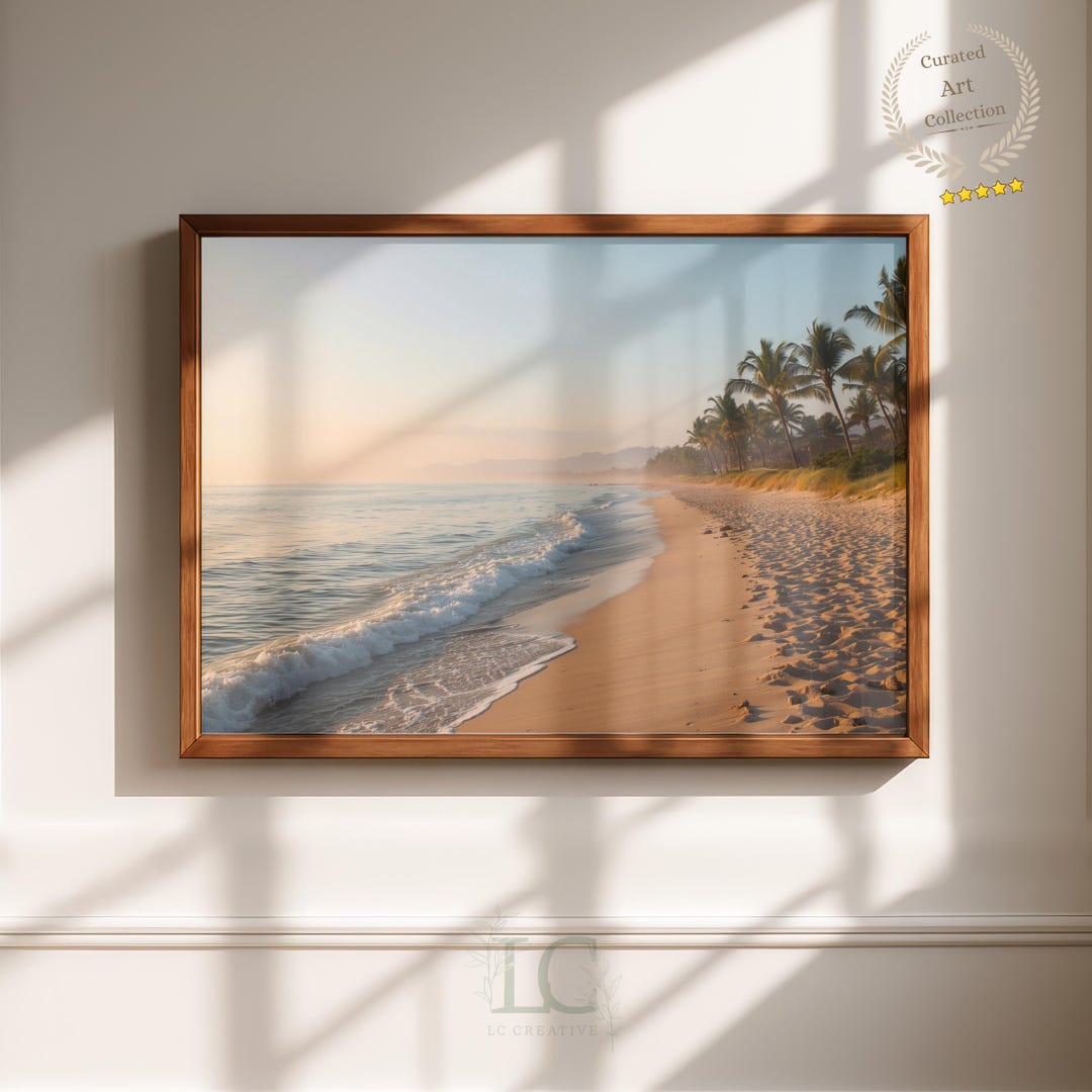 Beach Sunrise Wall Art Set of 3, Coastal Sunset Prints, Ocean Beach ...