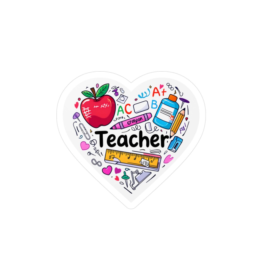 Heart Teacher Vinyl Decals: Classroom Decor, Back-to-school Gift - Etsy