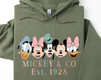 Retro Mickey And Co Hoodie, Mickey and Friends Hoodie, Disney Trip Hoodie, Disney Family Hoodie, Disneyland Vacation Hoodie, Disney Gift