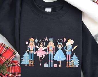 Nutcracker Ballet Christmas Sweatshirt, Women's Holiday Crewneck, Christmas Party Sweater, Cute Winter Sweatshirt, Nutcracker Sweatshirt