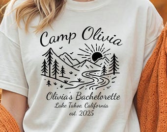 Custom Camp Bachelorette Party Shirts, Comfort Colors Bridal Party Gifts, Cabin Crew Shirt, Mountain Bride Camp shirt, Girls Trip Shirts