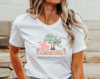 Beach Bum Shirt, Womens Beach Shirt, Palm Tree Shirt, Summer Vacation Shirts, Girls Beach Shirt, Summer Beach Shirt, Beach Lover Gift