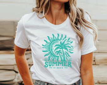 Summer Vibes Shirt, Summer Vacation Shirts, Women Beach Shirt, Summer Beach Shirt, Summer Holiday Shirt, Palm Tree Shirt, Beach Lover Gift