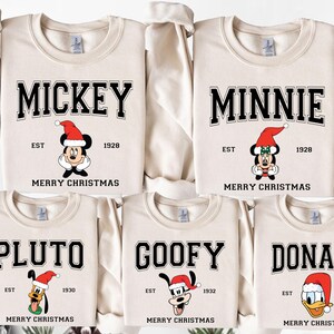 Retro Mickey and Friends Christmas Sweatshirt, Disney Family Christmas Sweater, Christmas Party Sweater, Disney Holiday Gift, Xmas Gift