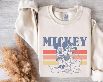 Disney Mickey and Friends Sweatshirt, Disney Retro Sweater, Disney Trip Sweatshirt, Disney Family Sweater, Disneyland Holiday Vacation Sweat