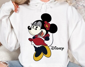 Disney Classic Minnie Mouse Pose Hoodie, Disneyland Holiday Vacation Hoodie, Disney Minnie Hoodie, Retro Disney Hoodie, Disney Women Hoodie