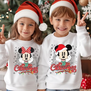 Disney Mickey and Minnie Mouse Christmas Sweatshirt, Mickey&#39;s Very Merry Christmas Party 2024 Sweater, Disney Couples Sweater, Holiday Gift
