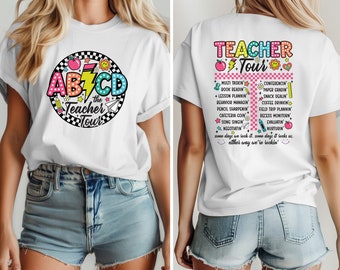 ABCD Teacher Tour T-Shirt, Back To School Teacher Tee, Elementary School Teacher Shirts, First Day Of School Tee, Retro Teacher Shirt
