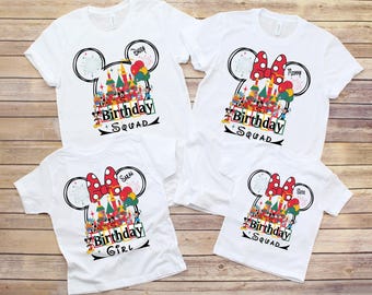Custom Disney Family Birthday Shirt, Disney Birthday Girl Shirt, Disney Birthday Boy Tee, Birthday Squad Shirt, Disney Matching Birthday Tee