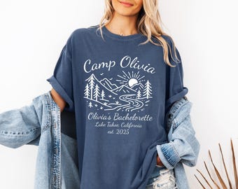 Custom Camp Bachelorette Party Shirts, Comfort Colors Bridal Party Gifts, Cabin Crew Shirt, Mountain Bride Camp shirt, Girls Trip Shirts