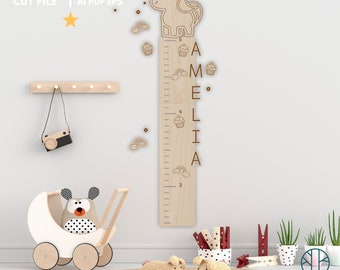 Unicorn Growth Chart - Digital Files - Only for Laser Cutting - AI - SVG - Vector