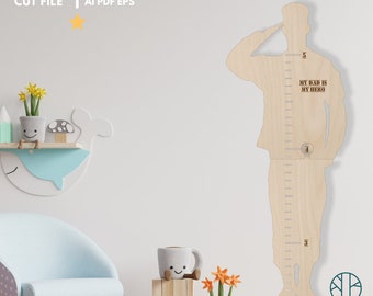 Soldier Growth Chart Laser Cut File - SVG- Vector Image