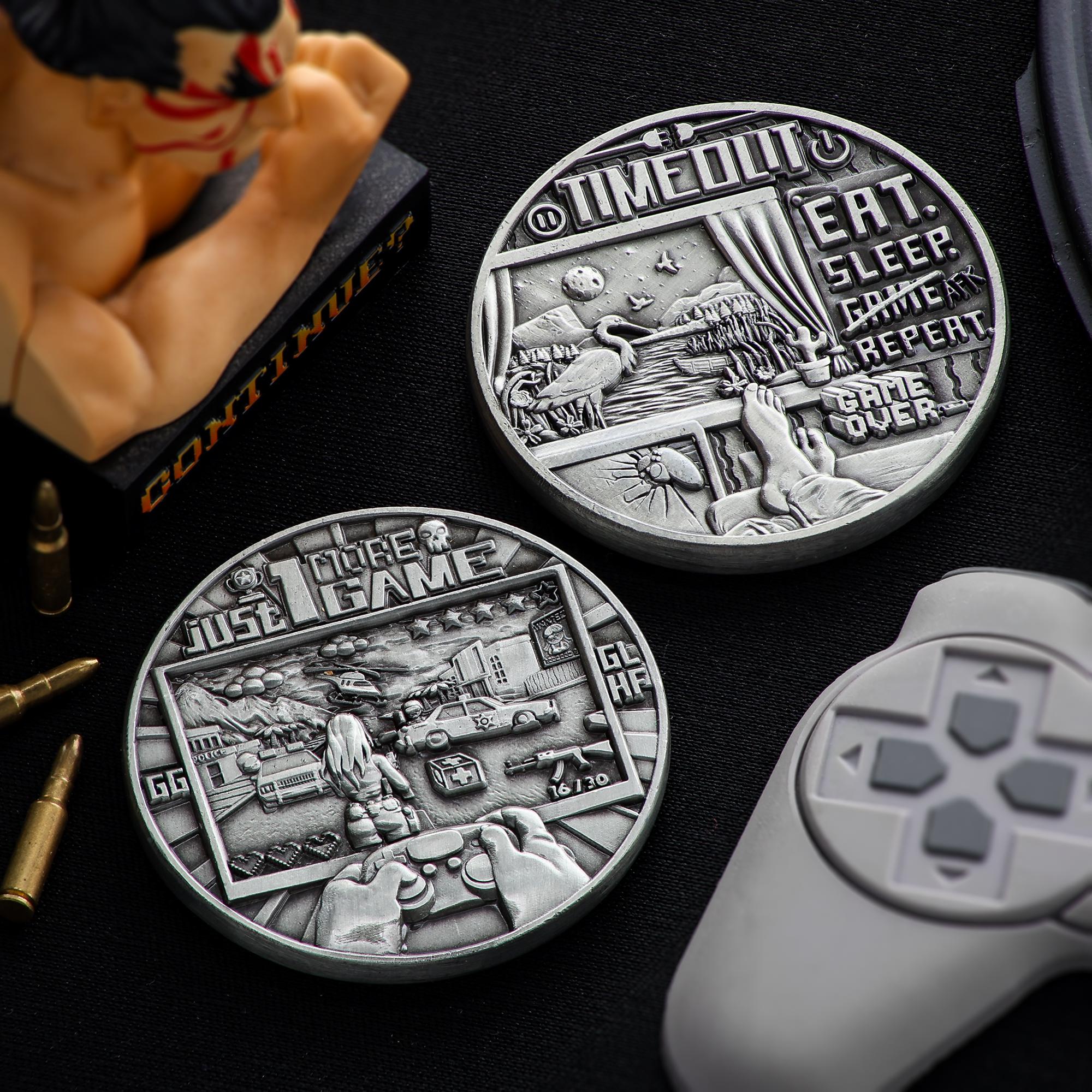 Timeout Coin One More Game X Timeout Decision Coin | Game Coin | Gamer Gift | Gaming ...