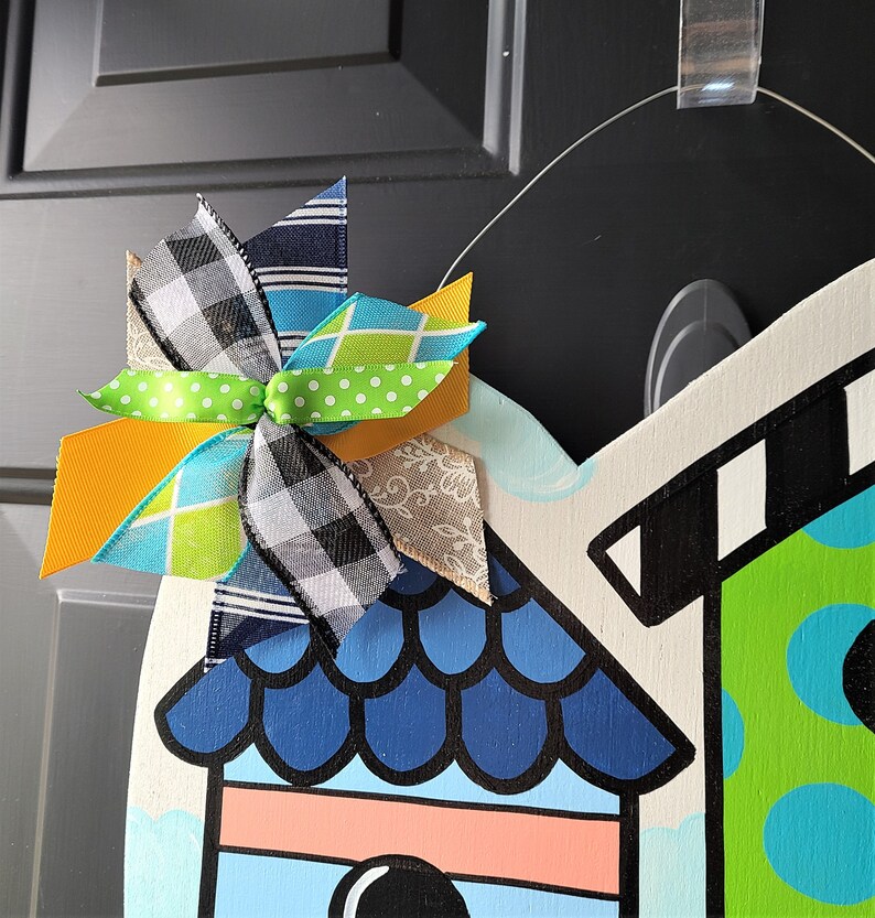 Spring Door Hanger Birdhouse Door Hanger Summer Door Decor Etsy