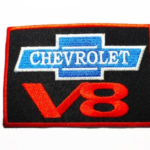 Automotive Cars V8 engine are produced in the United States Iron on Patch DIY Handmade Fashion Embroidery Patches for Clothing Polo T-Shirts