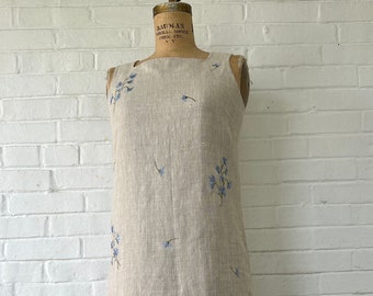 1990&#39;s Size 4/6 Simple Linen Dress