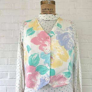 1980&#39;s Size S/XS Pastel Vest