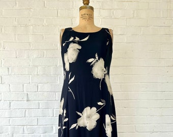 1990&#39;s Jones NY Basic Floral Midi Dress (Size 8/10)