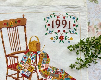 1991 Linen Tea Towel Calendar