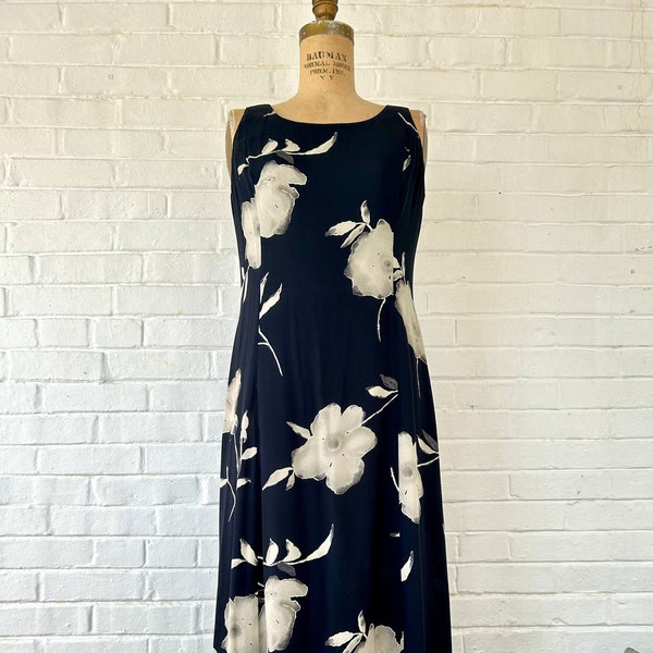 1990's Jones NY Basic Floral Midi Dress (Size 8/10)