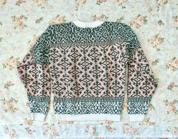 1980's  Sage & Peach Cropped Sweater - image 5