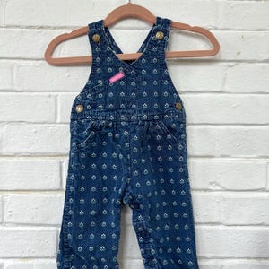 1980&#39;s 3-6 months Oshkosh Floral Embroidered Overalls (Crisscross Design)