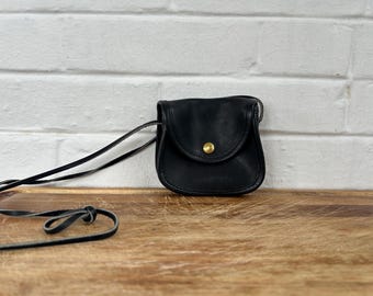 Tiny Black Leather Shoulder Purse