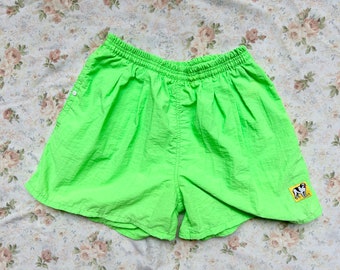 1990's Neon Green Big Dog Swim Shorts