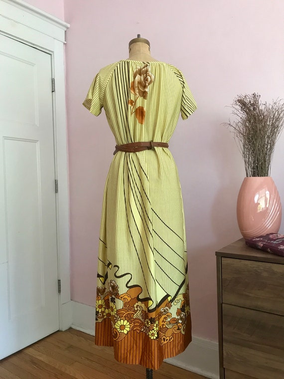 1970's Size L/XL Desert Rose Striped Maxi Dress - image 4