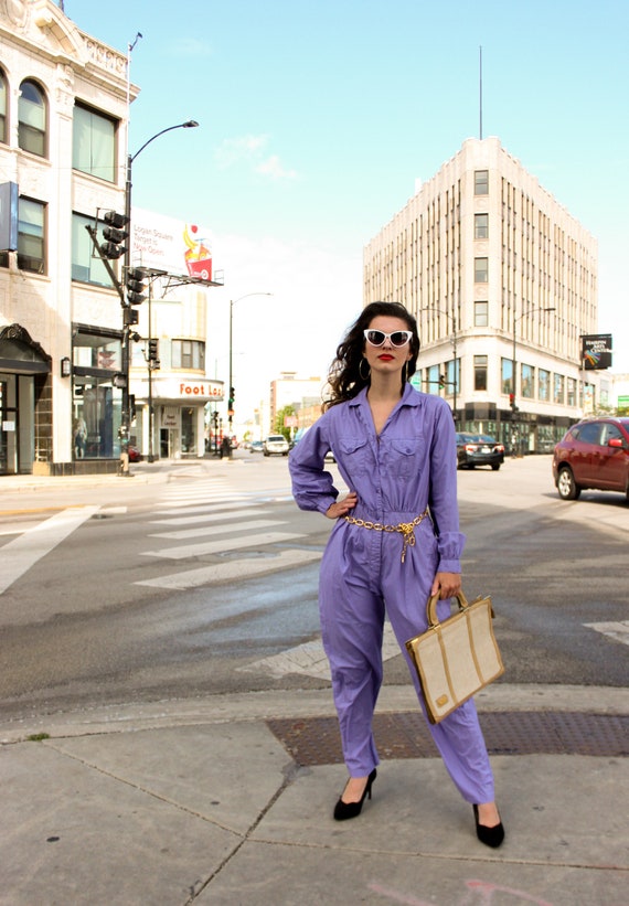 1980's Violet Cotton Jumpsuit